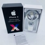 Кабель для Apple iPhone 5/6/7/8/X original + блок 1 ампер (качество АААA) черная упаковка