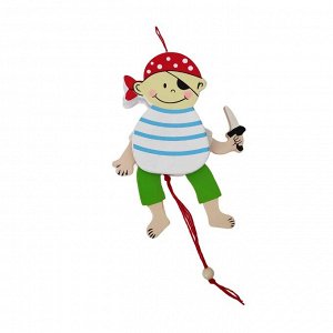 Игрушка-дергунчик деревянная "Маленький пират"