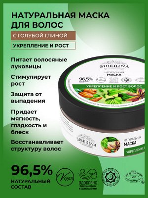 Маска "Укрепление и рост волос" с голубой глиной