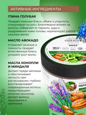 Маска "Укрепление и рост волос" с голубой глиной