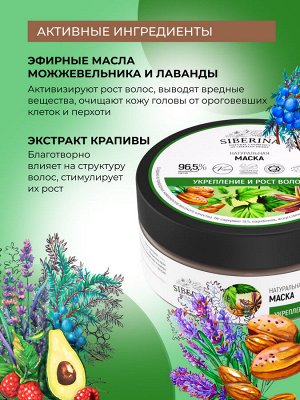 Маска "Укрепление и рост волос" с голубой глиной