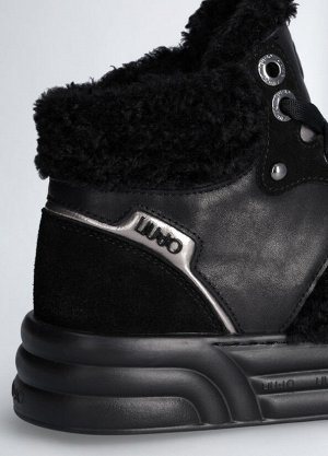 Кожаные баскетбольные кеды с эффектом утеплённых LIU JO Shoes