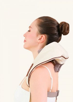 Healing Hands Shoulder and Neck Massager. Массажёр с ИК-прогревом, который имитирует человеческие руки. Бежевый цвет