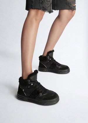 Кожаные баскетбольные кеды с эффектом утеплённых LIU JO Shoes