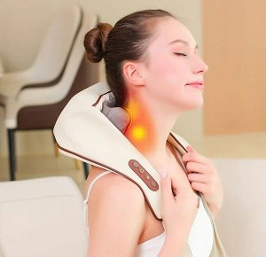 Healing Hands Shoulder and Neck Massager. Массажёр с ИК-прогревом, который имитирует человеческие руки. Бежевый цвет