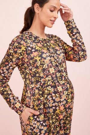 Цветочный узор — комбинезон на пуговицах, одежда для беременных