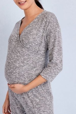 Серый — удобный комбинезон (для беременных/кормящих)