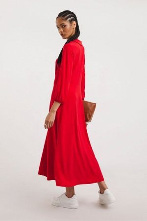 Красное элегантное свободное платье миди JD Williams