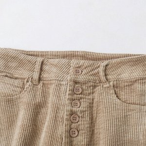Женские вельветовые брюки на пуговицах