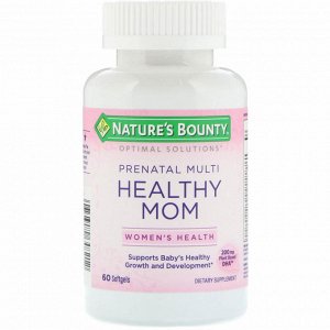 Natures Bounty, Мультивитамины для здоровой мамы Optimal Solutions, 60 желатиновых капсул