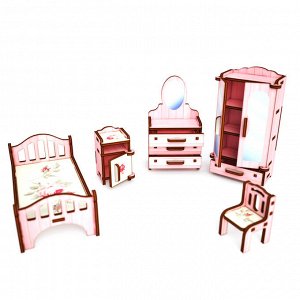 Цветной набор "Спальня" (розовый с цветами)