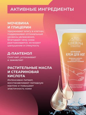 Крем для ног "Увлажнение и мягкость" после педикюра с Д-пантенолом и мочевиной