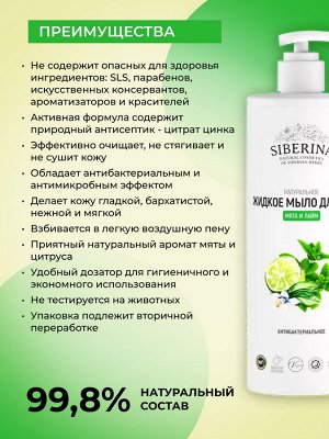 Жидкое мыло для рук антибактериальное "Мята и лайм"