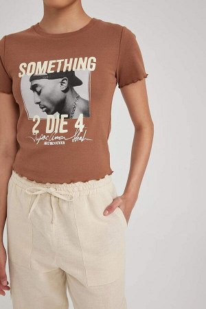 Облегающая футболка с короткими рукавами и принтом Cool Tupac Shakur