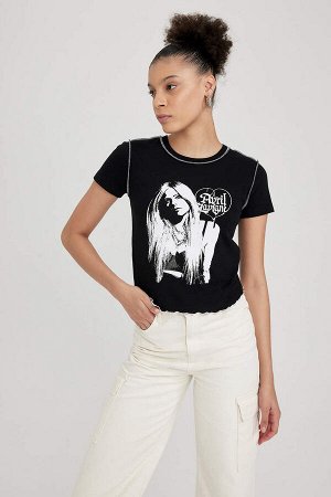 Облегающая футболка с короткими рукавами и принтом Cool Avril Lavigne
