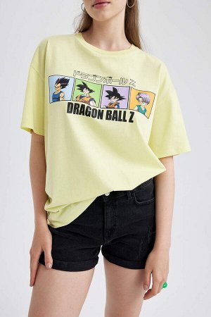 Футболка Cool Dragon Ball Oversize из 100 % хлопка с короткими рукавами и принтом на спине