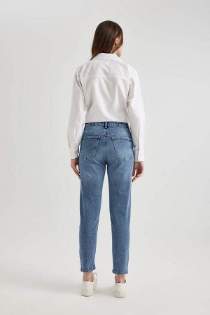 Джинсовые брюки длиной до щиколотки с высокой талией Lina Comfort Mom Fit