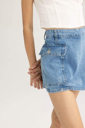 DEFACTO Джинсовые мини-юбки из 100% хлопка с нормальной талией