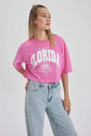 Футболка Cool Oversize из 100% хлопка с короткими рукавами и принтом