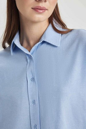 Оксфордская рубашка-туника с длинными рукавами Relax Fit