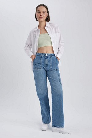 Длинные джинсовые брюки карго из 100 % хлопка в стиле 90-х годов