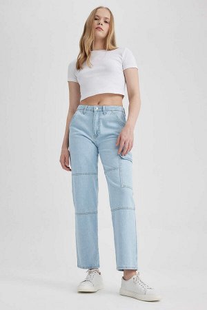 Длинные джинсовые брюки карго из 100% хлопка