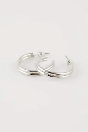 Женские серебряные серьги-кольца из трех частей