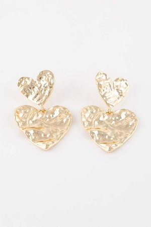 Женские золотые серьги с подвесками в форме сердца