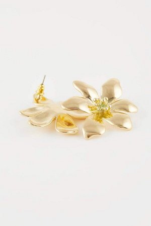 Женские золотые серьги с цветочным узором
