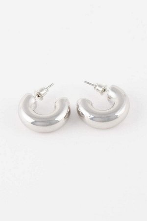 Женские серебряные серьги-кольца из двух частей
