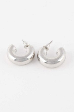 Женские серебряные серьги-кольца из двух частей