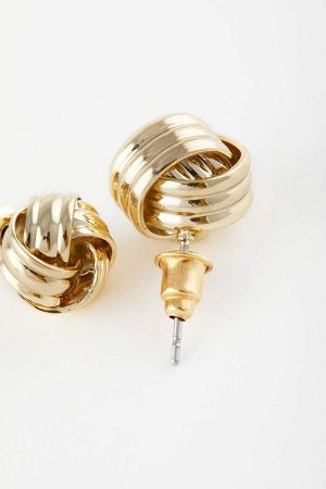 Женские золотые серьги-кольца из двух частей
