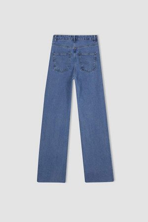Широкие джинсы 90-х с вырезом, длинные брюки из 100% хлопка