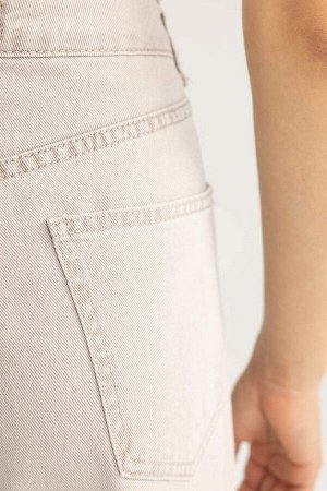 DEFACTO Джинсовые брюки-кюлоты длиной до щиколотки из 100% хлопка с высокой талией