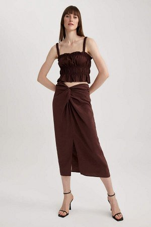 Модальная юбка-миди-карандаш с нормальной талией