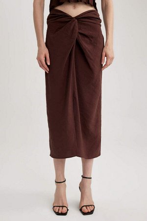 Модальная юбка-миди-карандаш с нормальной талией