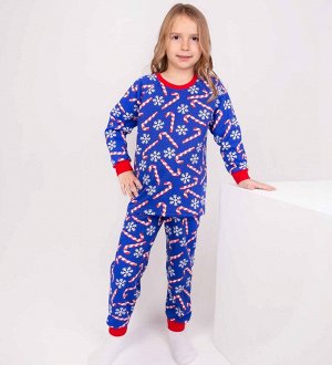 Пижама детская с начесом цвет Синий Снежинка (Тимошка)