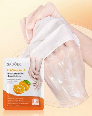 Маска-перчатки для рук SADOER с ниацинамидом и экстрактом апельсина