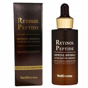 WellDerma Сыворотка лифтинг для лица антивозрастная с ретинолом и пептидами Ampoule Retinol Peptide Lifting Restore, 30 мл