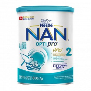 NAN 2 Оптипро сухая молочная смесь, 800г