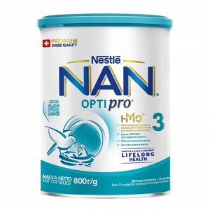 NAN 3 Оптипро сухая молочная смесь, 800г
