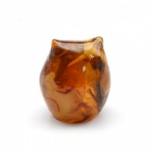 Фигурка Сова круглая с янтарем 31*31*35мм, 20,7г