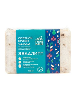 Брикет соляной для бани "Эвкалипт", 1,35кг