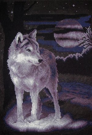Набор для вышивания PANNA арт. Ж-0462 Белый волк 24,5х36 см