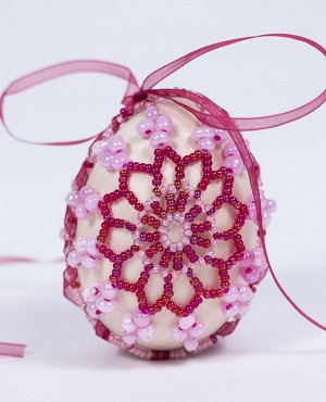 Наборы для бисероплетения МАТРЕНИН ПОСАД арт.8406 Пасхальное яйцо Распустившийся цветок 4,6х6,2 см