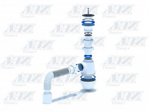 Сифон для мойки 1 1/2"*40 с г/тр 40*50 (A0515)