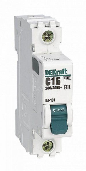 Автоматический выключатель ВА-101 1P 16A C DEKraft