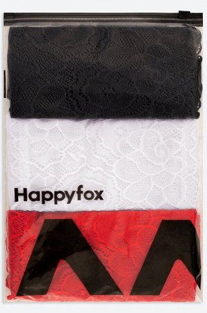 Женские кружевные трусы с высокой посадкой 3шт. Happyfox
