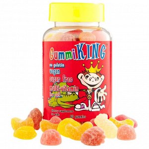 Gummi King, Мультивитамины для детей без сахара, 60 жевательных таблеток