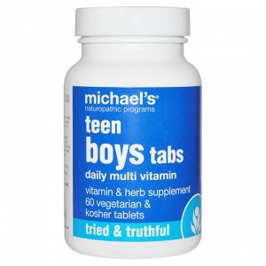 Michaels Naturopathic, Таблетки для юнош, ежедневные мультивитамины, 60 таблеток